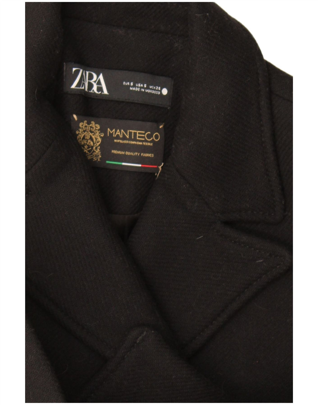 Zara Mujer Chaqueta Blazer De Doble Botonadura UK 10 Small Black