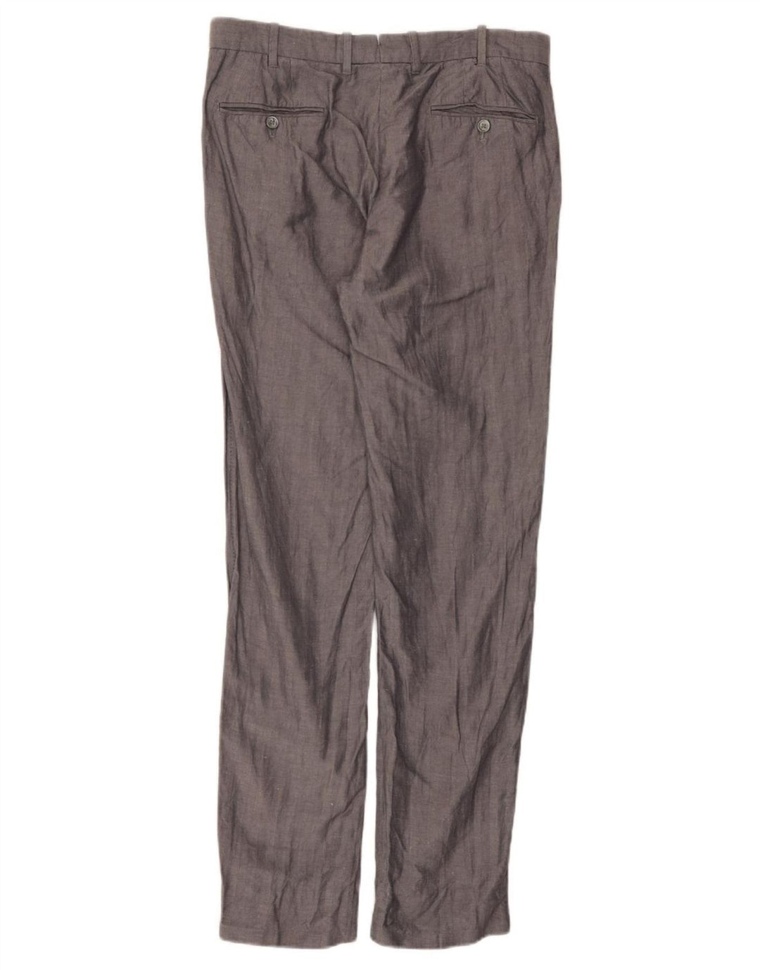 Massimo Dutti Pantalón de traje slim para hombre EU 42 Large W32 L32 Grey Herringbone