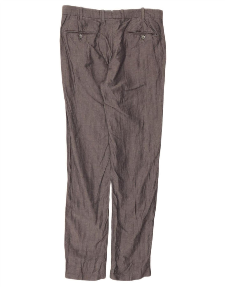 Massimo Dutti Pantalón de traje slim para hombre EU 42 Large W32 L32 Grey Herringbone