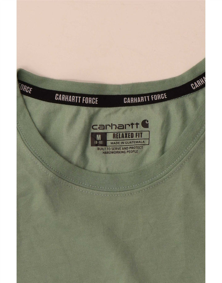 Carhartt Camiseta sin mangas de ajuste relajado para mujer UK 8/10 Poliéster verde medio