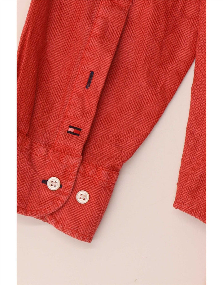 Tommy Hilfiger Camisa para hombre grande de algodón rojo