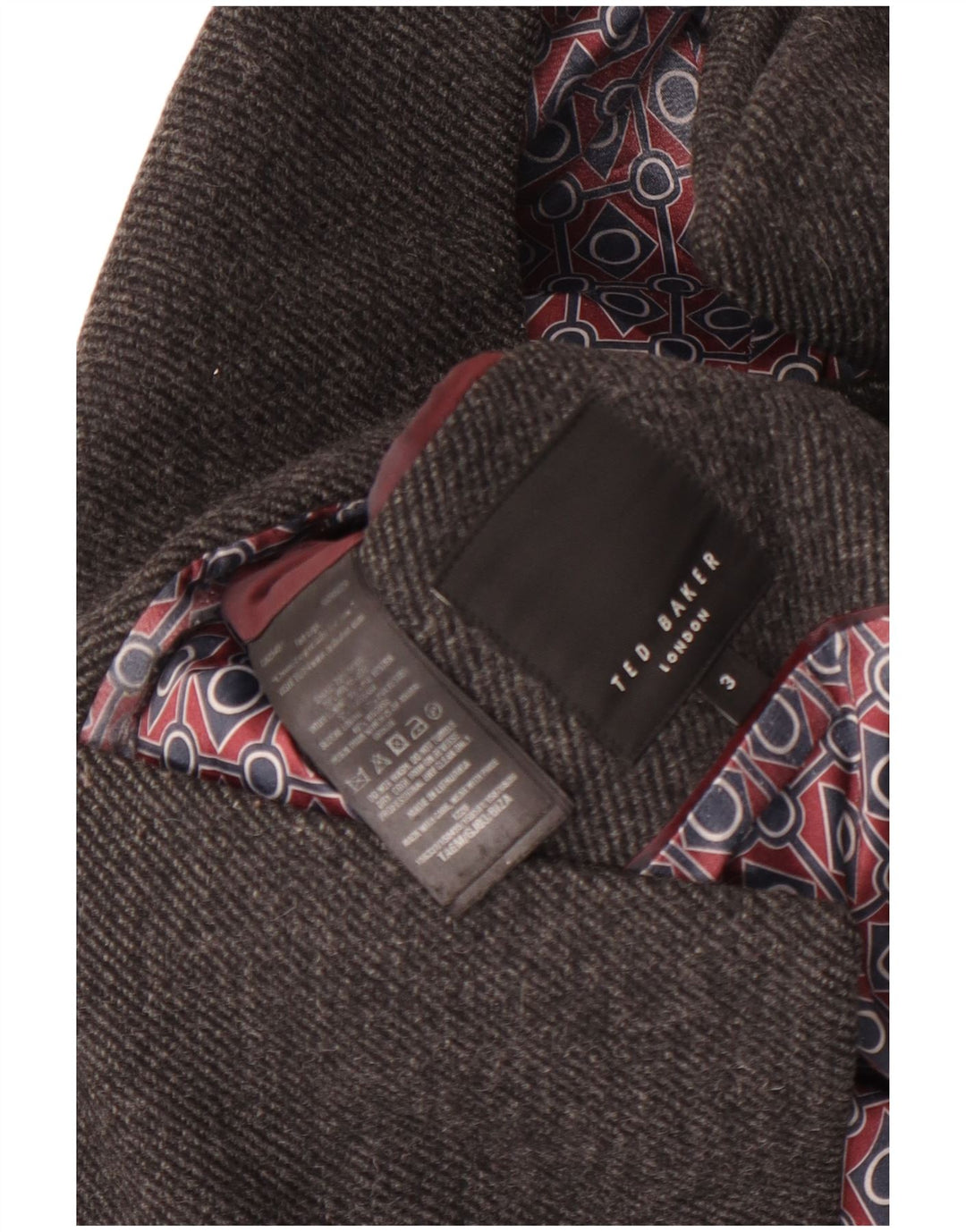 Ted Baker Chaquetón para hombre Talla 3 Lana gris medio