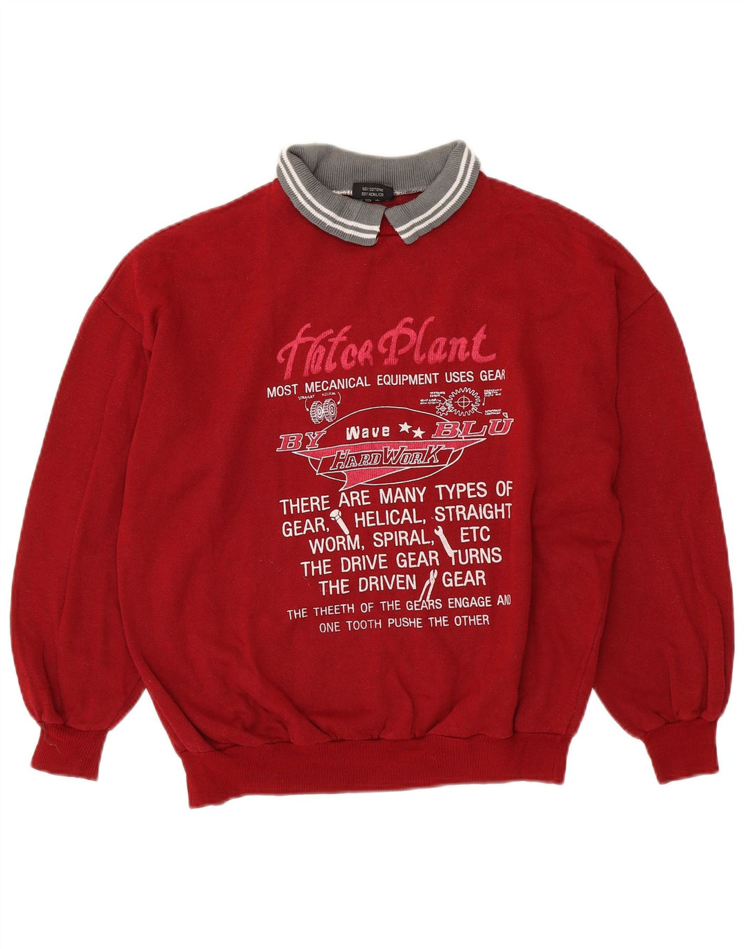 EXPRESS Sudadera con gráfico extragrande para mujer, talla 44, talla M, color rojo