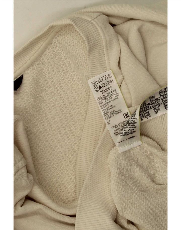 Marks & Spencer - Sudadera para mujer, talla 40, talla grande, algodón blanco roto