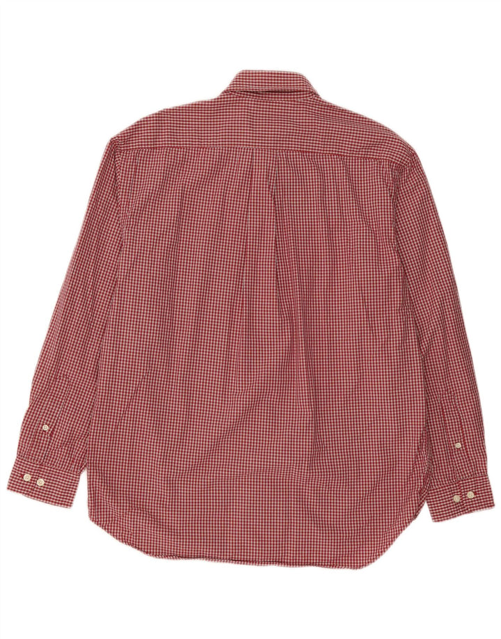 Camisa Eddie Bauer Hombre Mediana Cuadros Rojos Algodón