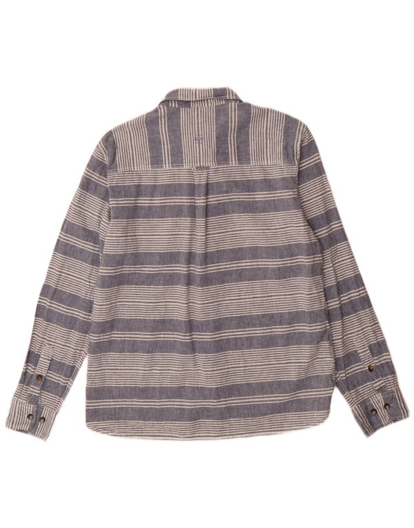 Camisa de corte estándar para hombre de Fat Face, talla grande, de lino a rayas azules