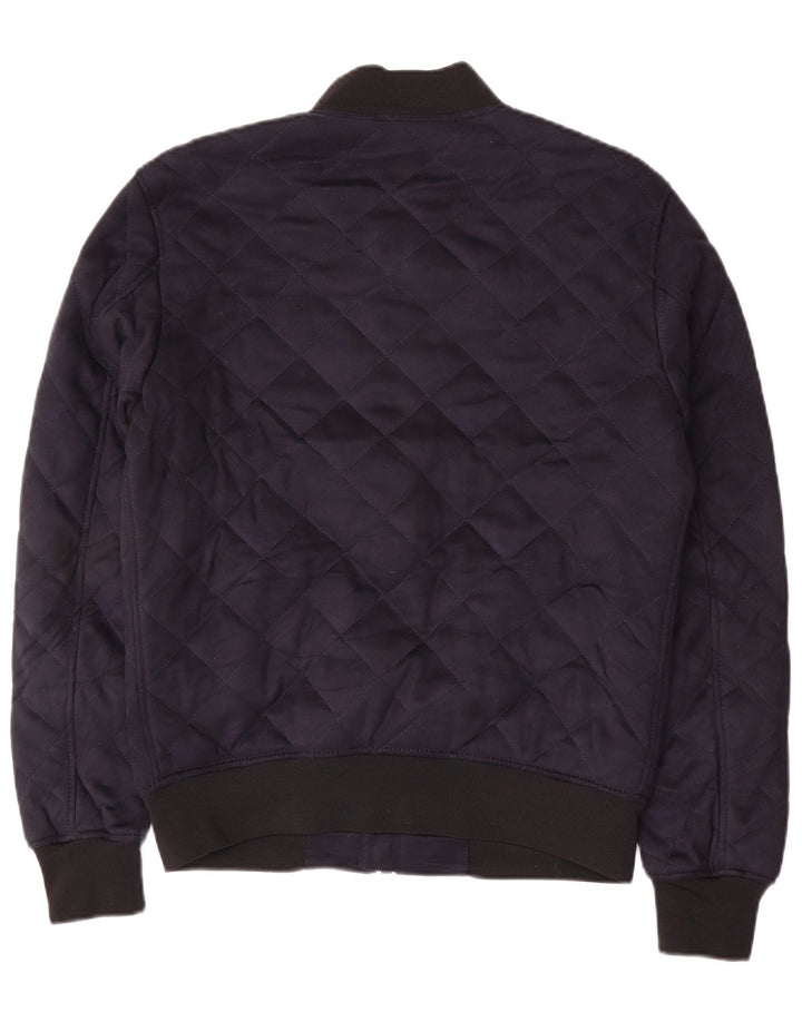 Zara Hombre Chaqueta Acolchada UK 38 Mediano Azul Marino Poliéster