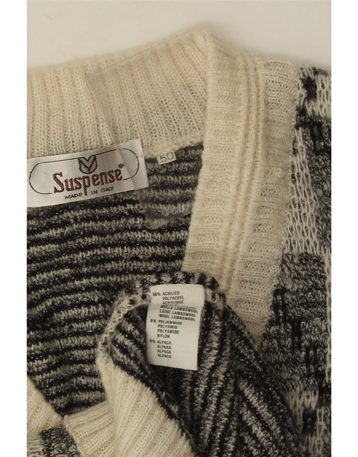 Suéter tipo jersey con cuello en V para hombre Suspense IT 50 Acrílico geométrico negro mediano