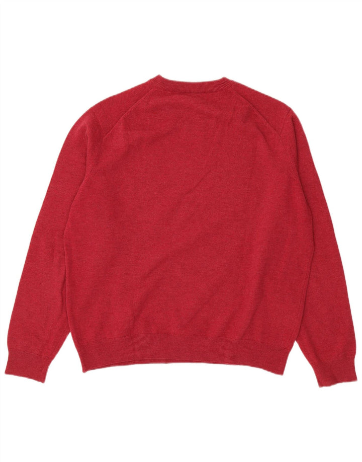 Lacoste - Jersey de cuello redondo para hombre, talla 5, lana de cordero rosa grande