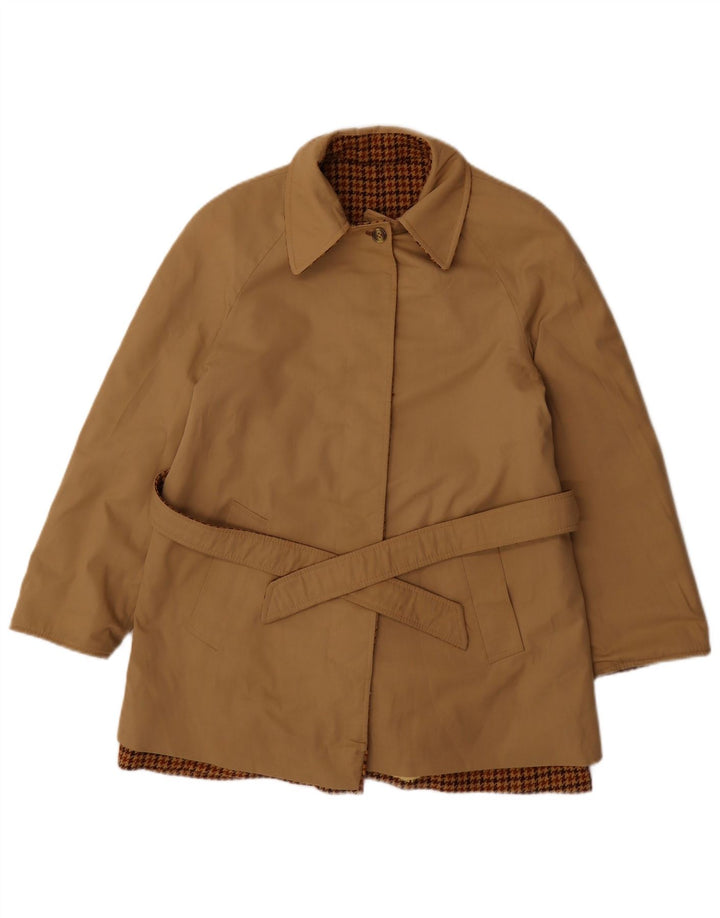 BALLARINI Abrigo reversible para mujer UK 10 Small Brown Houndstooth