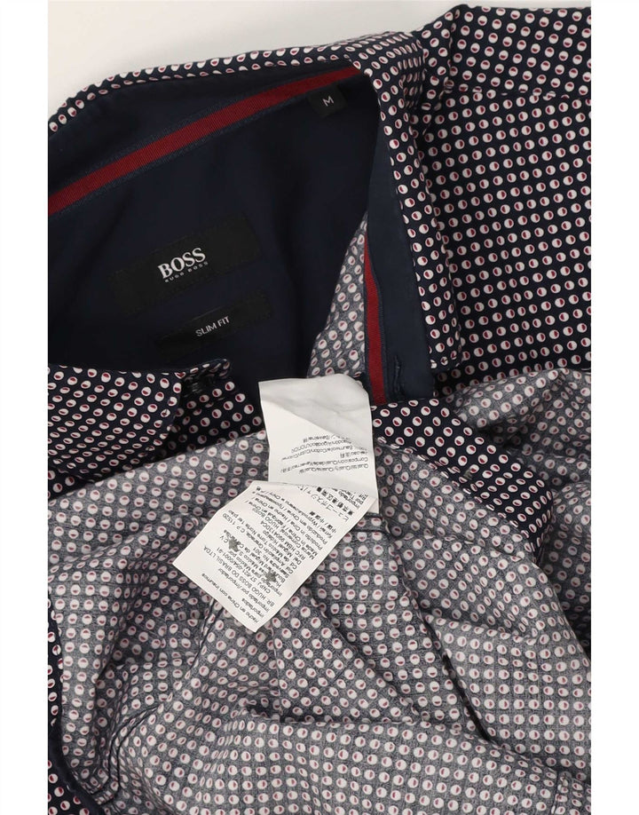 Camisas HUGO BOSS Hombre | Camisa slim fit de algodón con lunares en azul marino medio