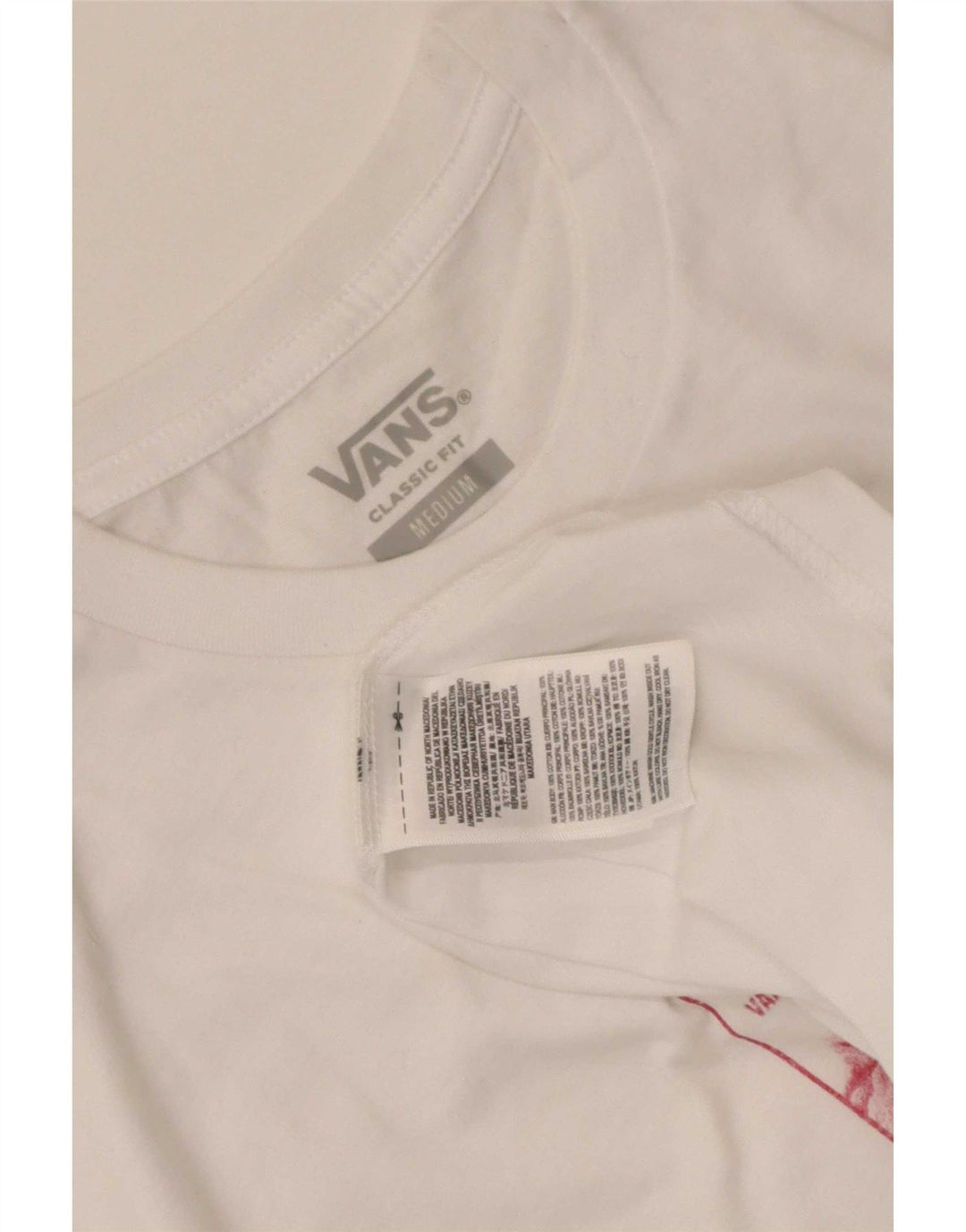 Vans Camiseta con gráfico de ajuste clásico para hombre Top mediano de algodón blanco