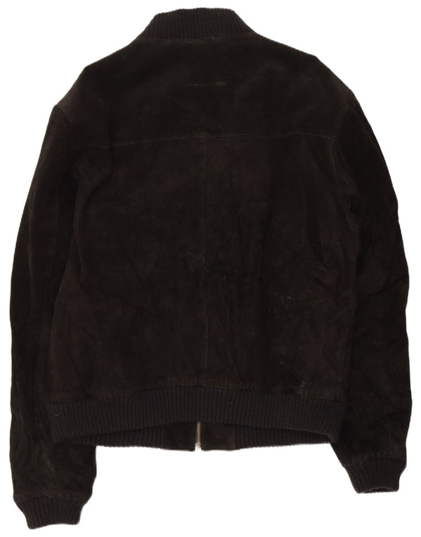 Vintage hombres ante bomber chaqueta Reino Unido 44 2XL cuero negro