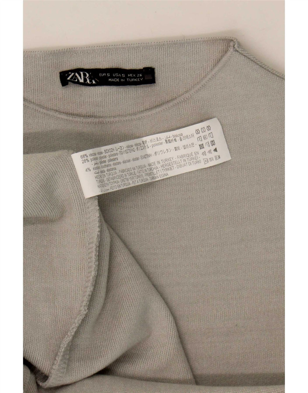 Zara Vestido Ajustado Mujer UK 8 Small Viscosa Gris