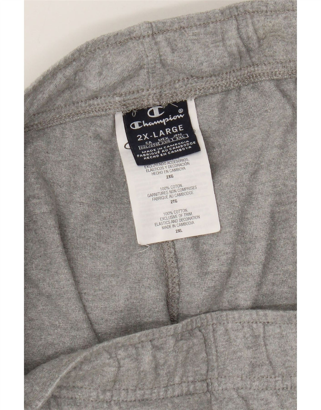 Champion Pantalones De Chándal Para Hombre 2XL Algodón Gris Moteado