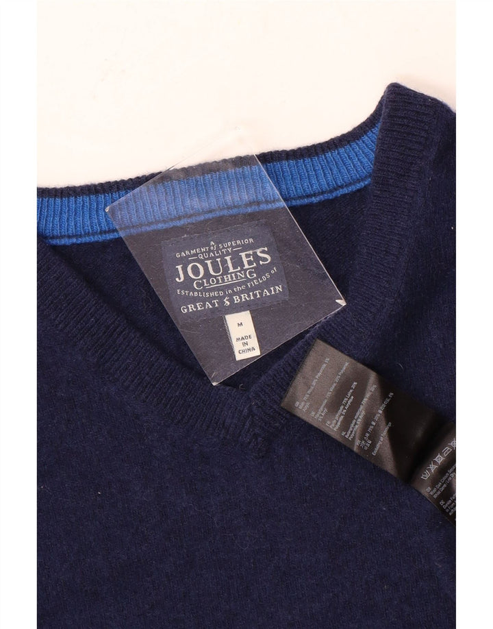 Jersey Joules Hombre con cuello en V de lana azul marino medio