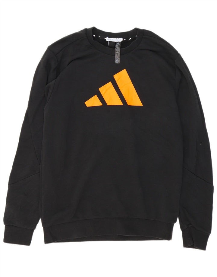 Adidas Hombre Sudadera Gráfica Jersey Pequeño Algodón Negro