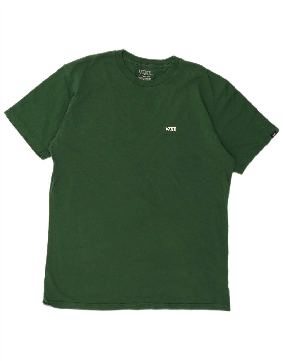 VANS Hombre Classic Fit Camiseta Top Algodón Verde Medio