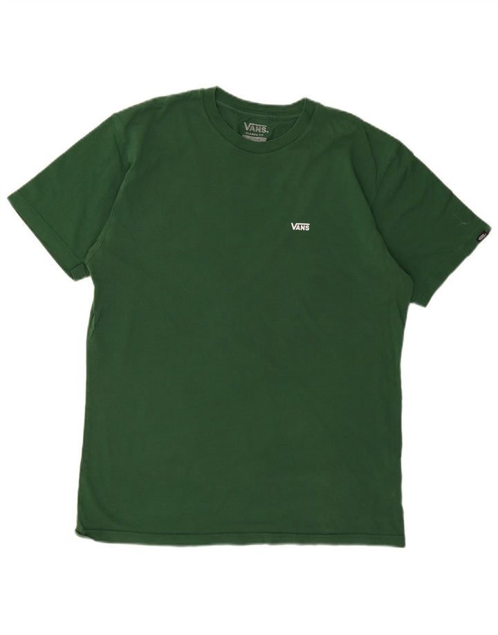 VANS Hombre Classic Fit Camiseta Top Algodón Verde Medio