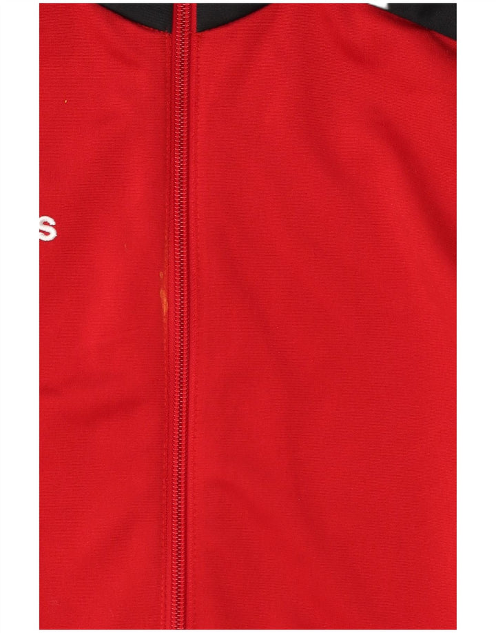 Adidas Hombre Chándal Top Chaqueta Pequeña Rojo Colorblock Poliéster