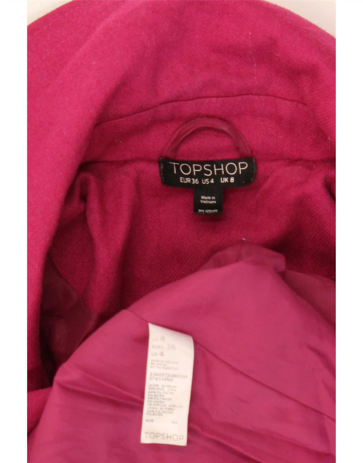 Topshop Abrigo para mujer UK 8 Small Lana rosa