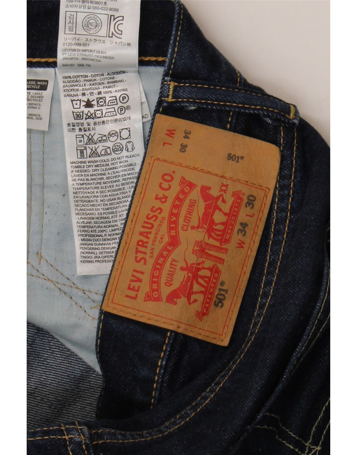 Levi's Jeans rectos 501 para hombre W34 L30 Algodón azul marino