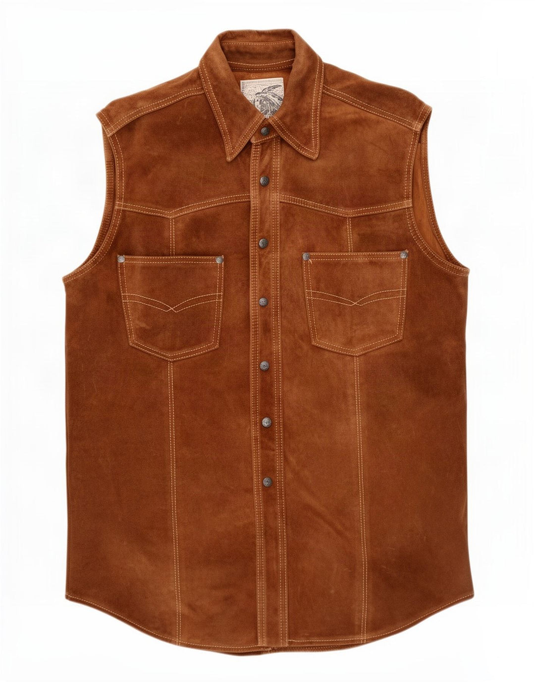 Vintage hombres ante Gilet Reino Unido 36 pequeño marrón