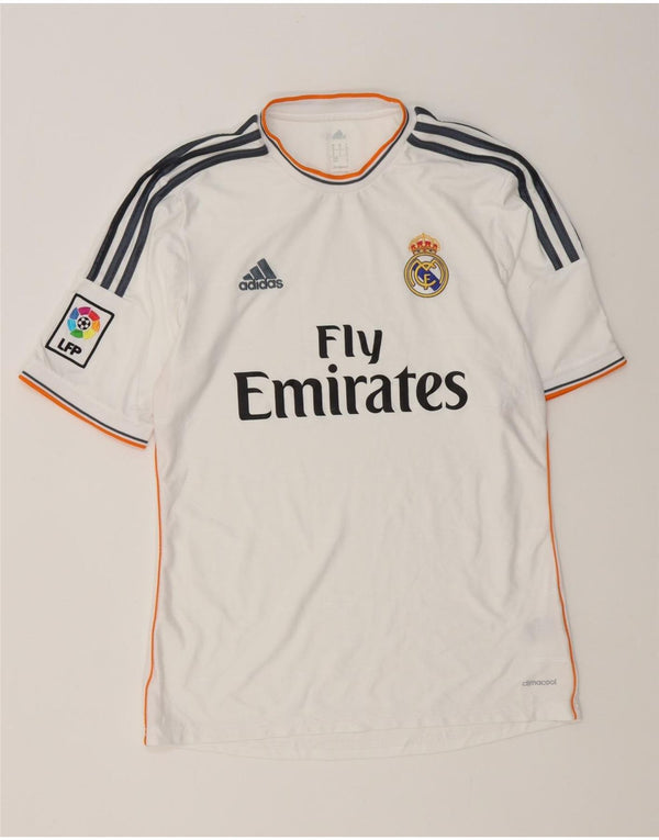 Adidas Mens Real Madrid Graphic Camiseta Top Medio Blanco Poliéster