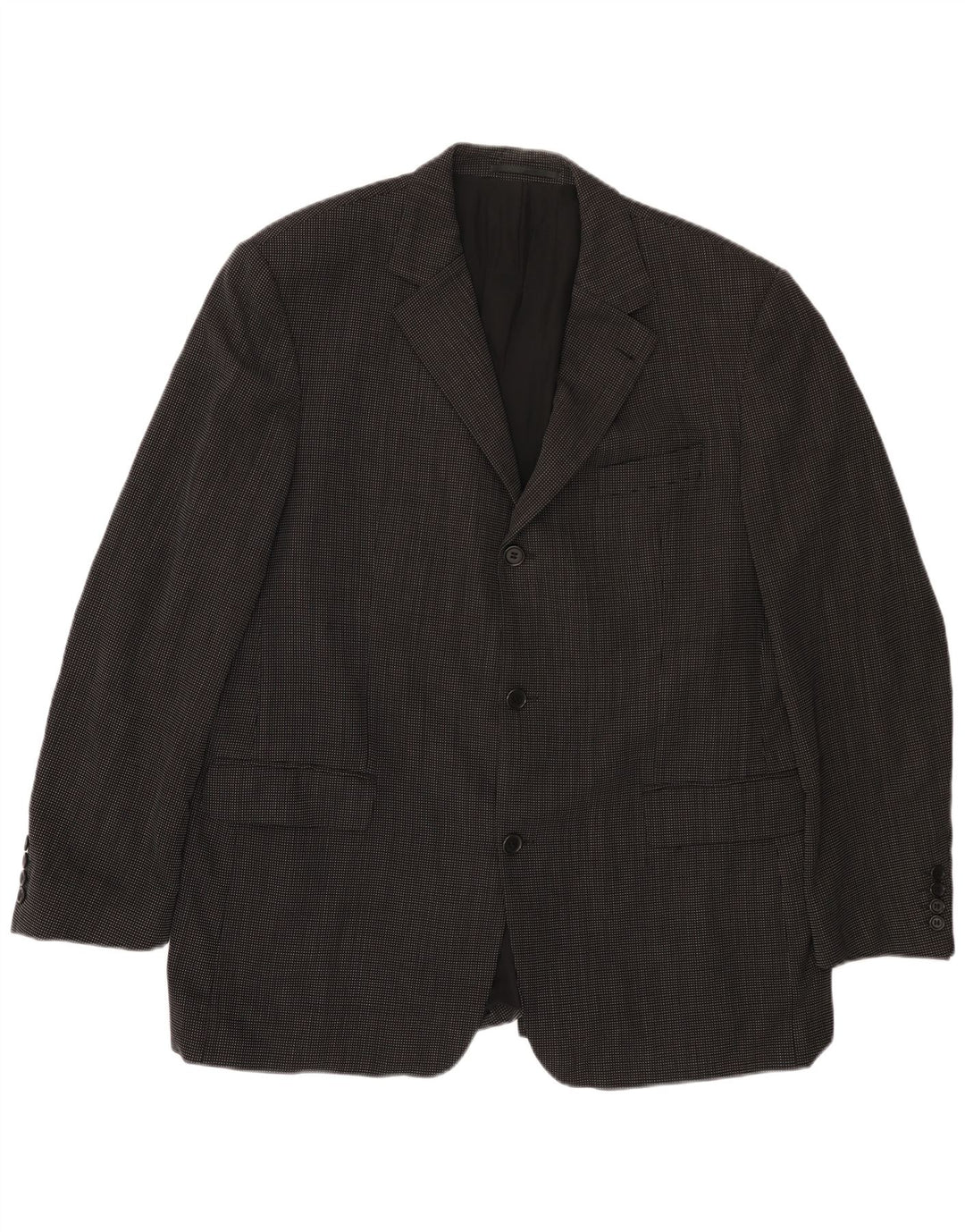 HUGO BOSS Chaqueta tipo blazer de 3 botones para hombre EU 56 3XL Lana manchada negra