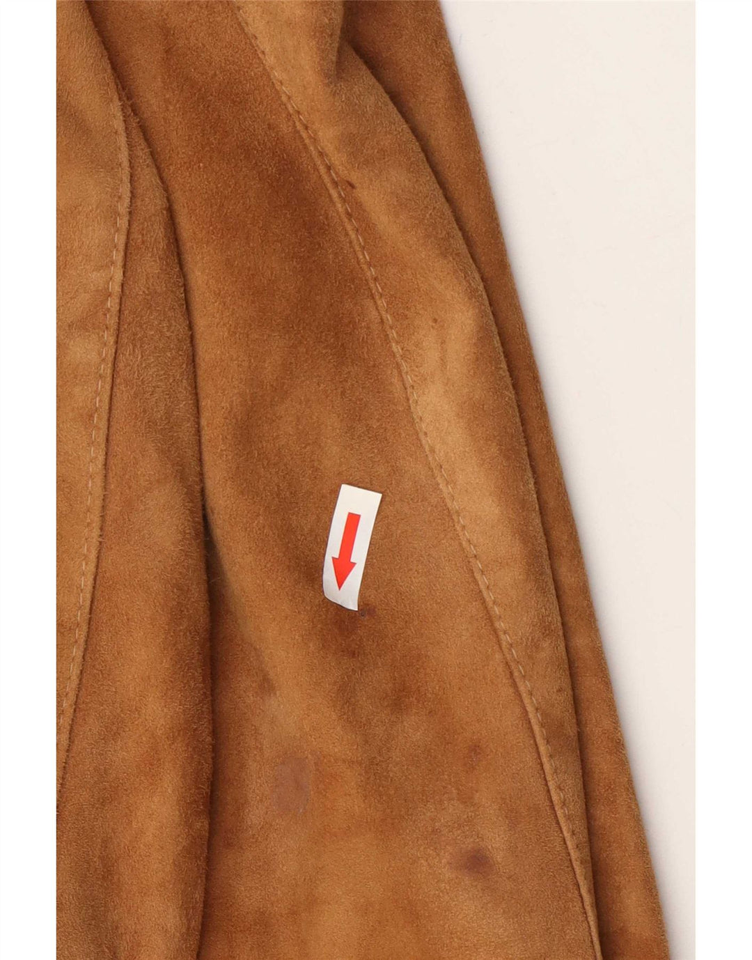 Chaqueta bomber vintage de ante para hombre IT 48 Cuero color block beige medio