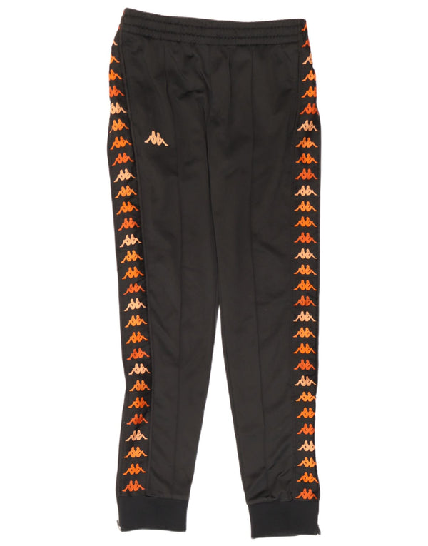 Kappa Mujer Gráfico Chándal Pantalones Joggers UK 10 Small Negro