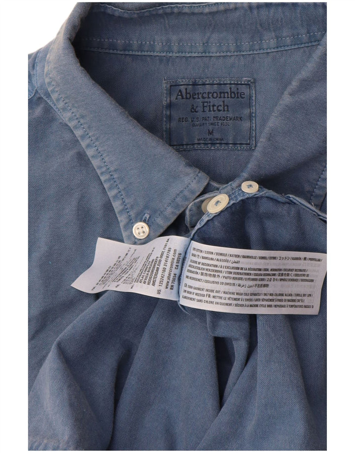 Camisa Abercrombie & Fitch Hombre Algodón Azul Medio