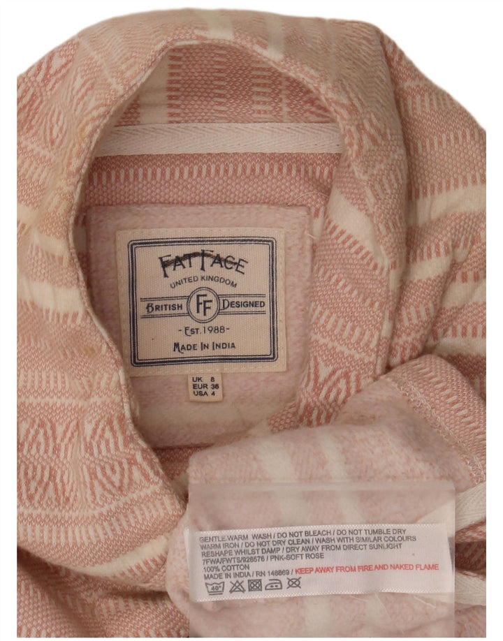 FAT FACE Sudadera extragrande para mujer, talla 8, talla pequeña, color rosa a rayas