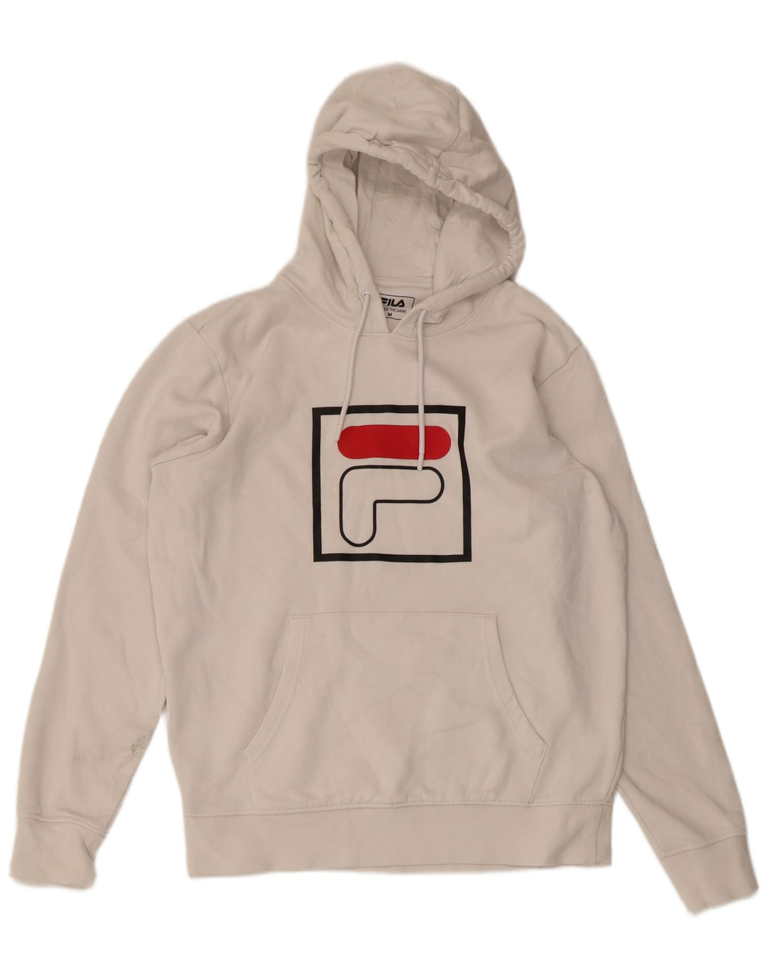 FILA Jersey con capucha gráfica para hombre Algodón blanco mediano