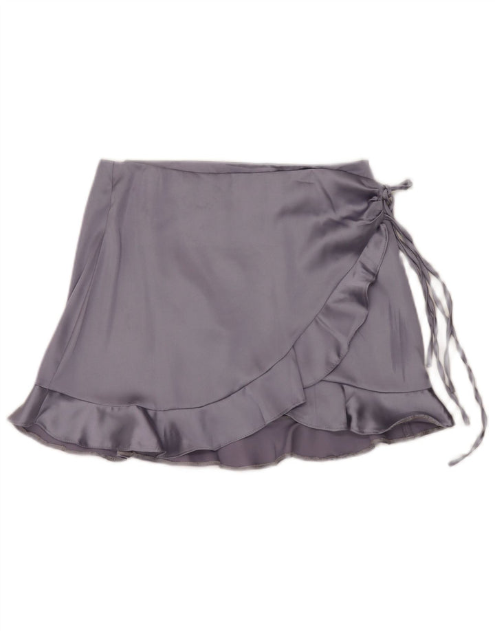 Topshop Minifalda cruzada para mujer UK 12 Medium W30 Poliéster morado