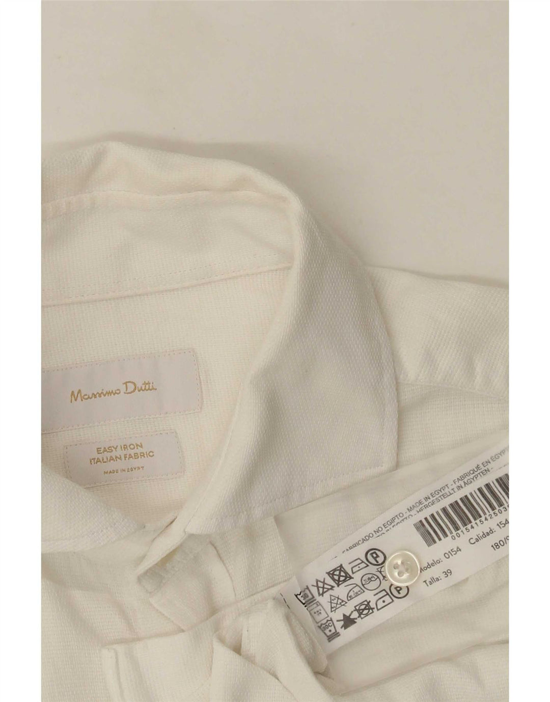 Camisa Massimo Dutti Hombre Talla 39 Mediana Blanca Algodón