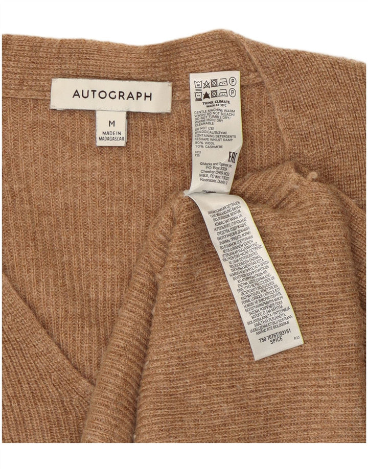 Marks & Spencer - Jersey con cuello en V para mujer, talla M, color beige