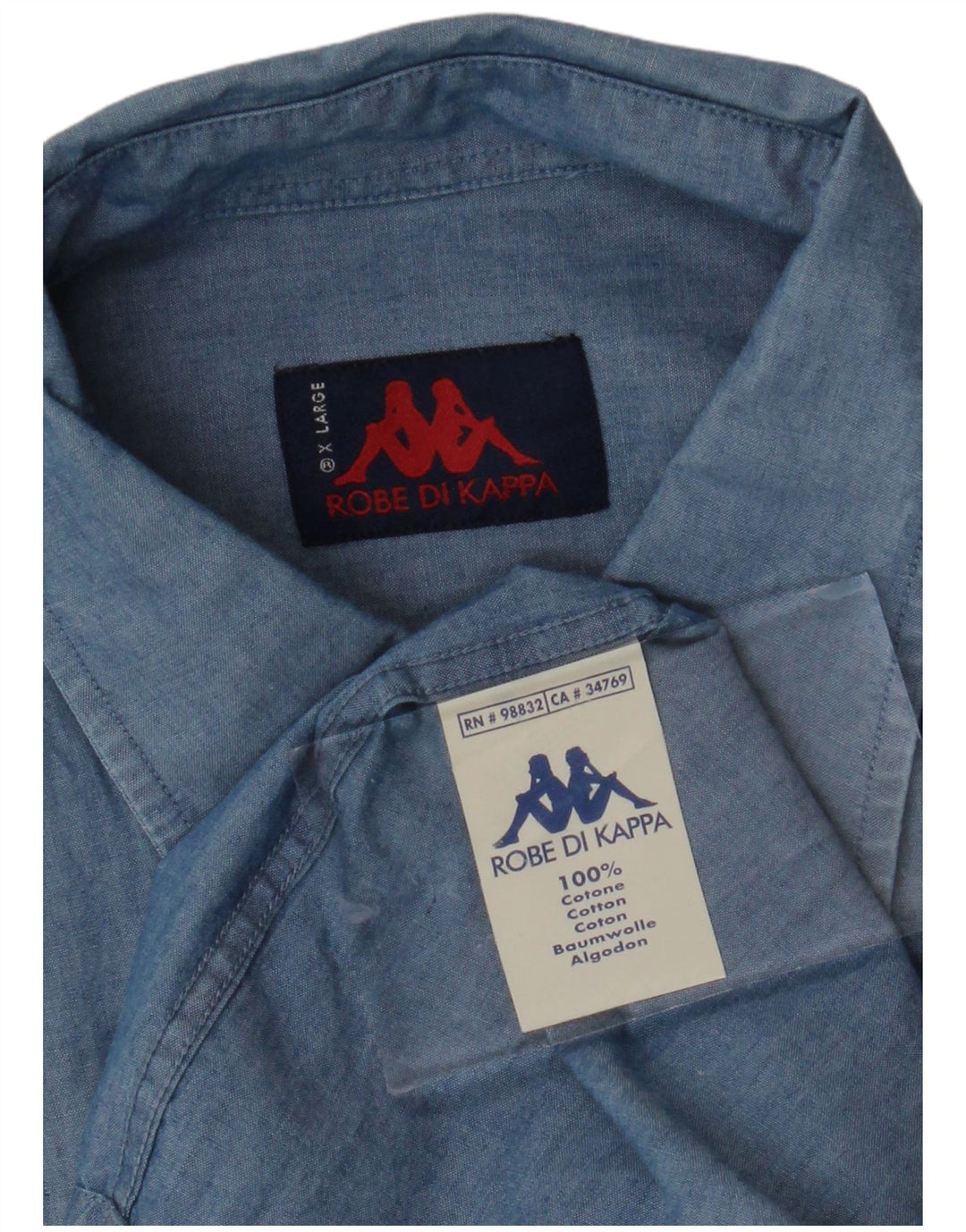 Camisa KAPPA Hombre XL Azul Algodón