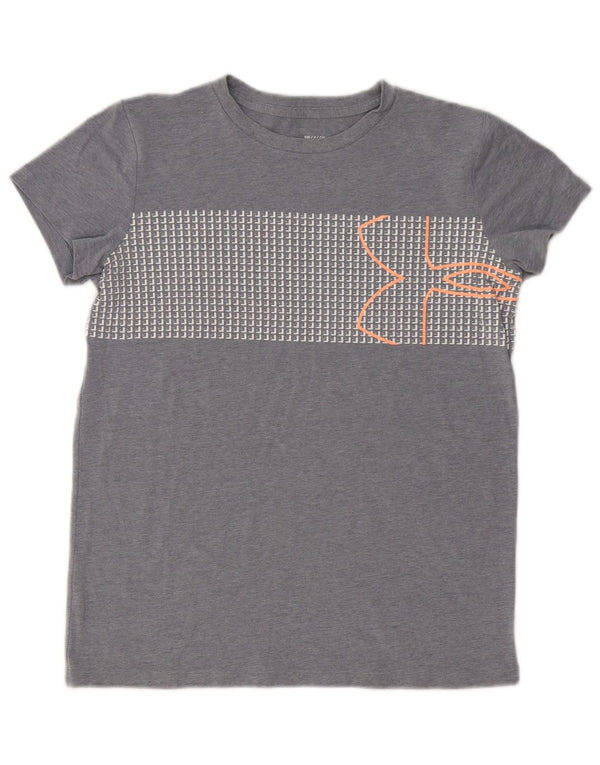 Under Armour Camiseta estampada Heat Gear para hombre Top pequeño de algodón moteado gris