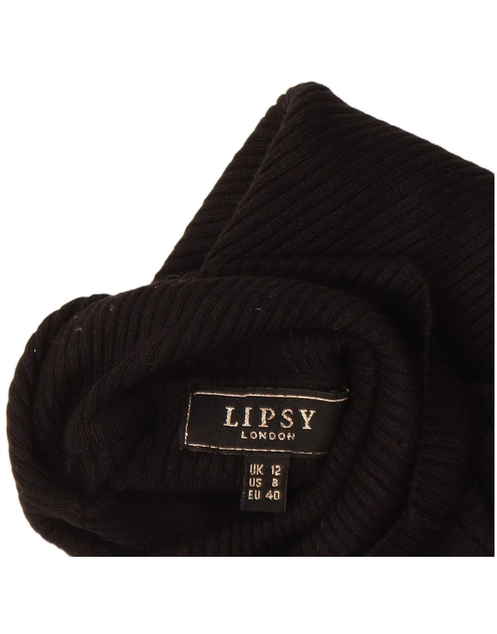 Lipsy Jersey con cuello vuelto para mujer, talla 42, talla M, viscosa negra
