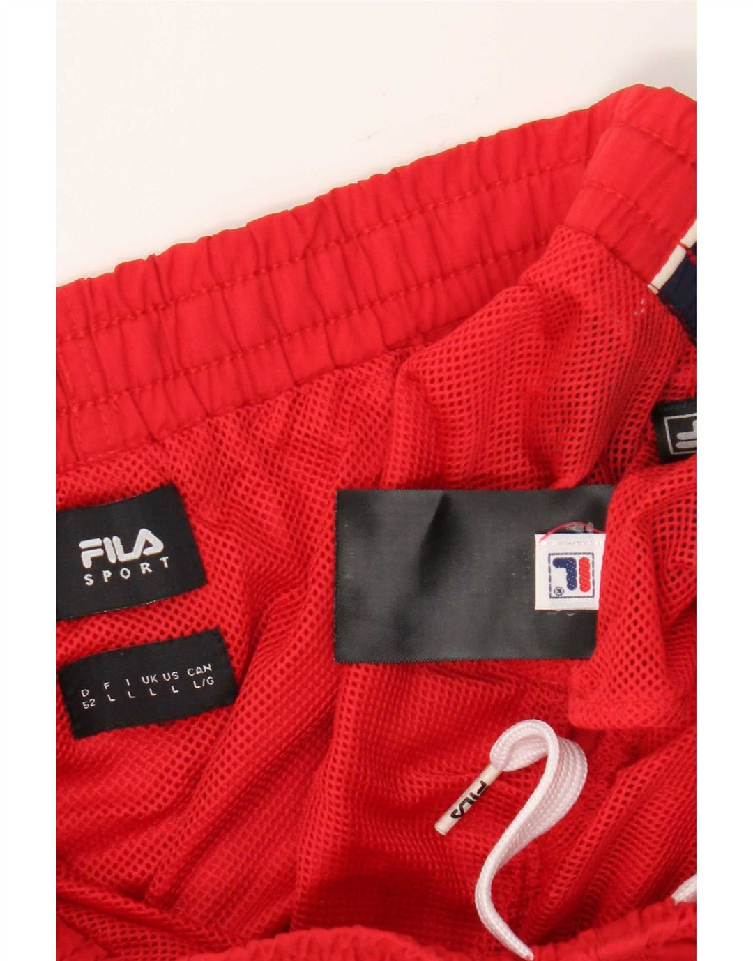 Fila Shorts deportivos con gráficos para hombre, talla grande, color rojo, poliamida
