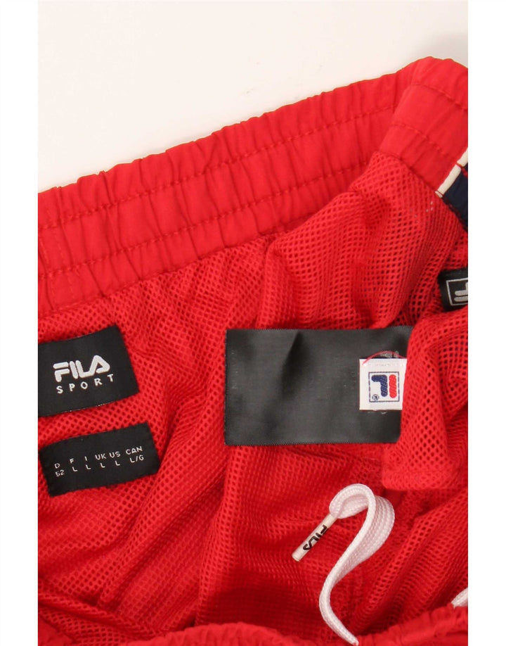 Fila Shorts deportivos con gráficos para hombre, talla grande, color rojo, poliamida