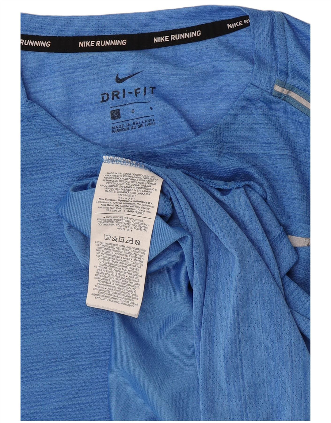 Camiseta Nike Dri Fit para hombre Top grande de poliéster a rayas azules