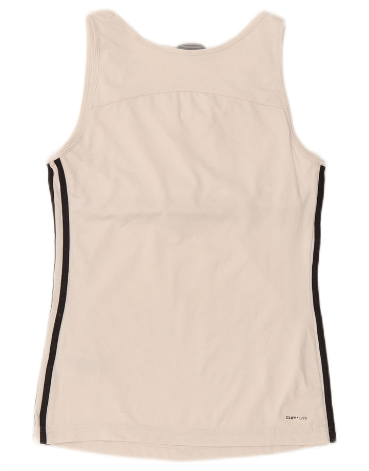 Adidas Mujer Chaleco Top UK 10 Pequeño Poliéster Blanco