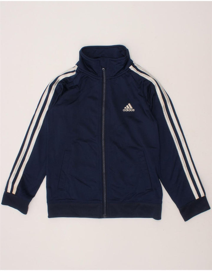 ADIDAS Boys Tracksuit Top Jacket 5-6 Years Navy Blue Polyester Vintage Adidas and Second-Hand Adidas from Messina Hembry 