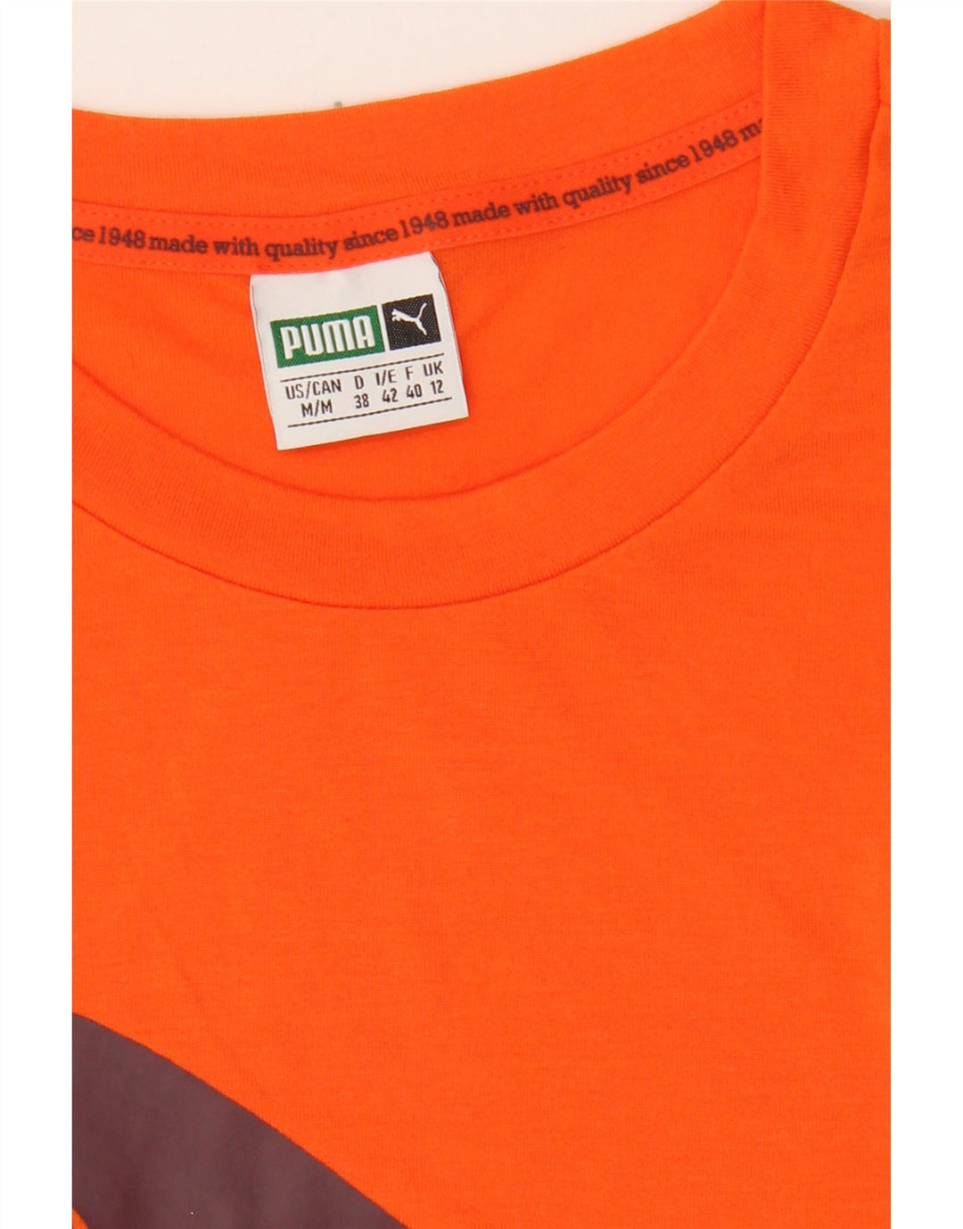 PUMA Womens Graphic T-Shirt Top UK 12 Medium  Orange Polyester Vintage Puma and Second-Hand Puma from Messina Hembry 