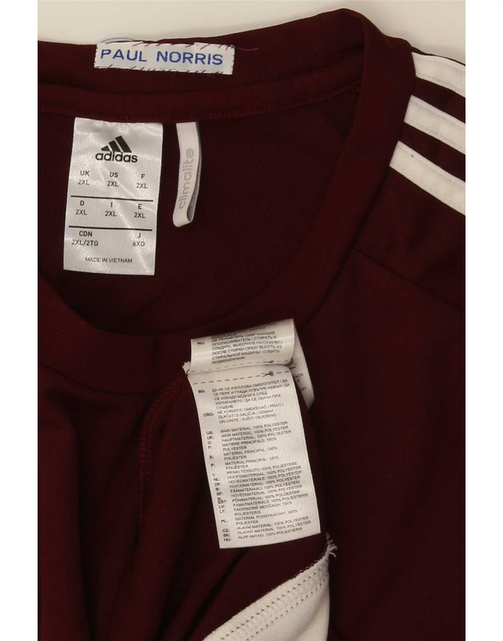 Adidas Mens Climalite Camiseta Top 2XL Borgoña Poliéster