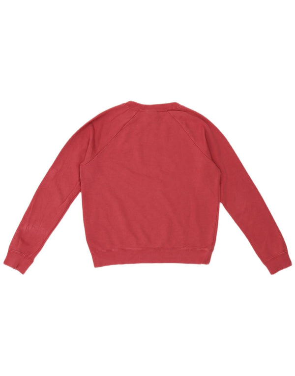Nike Womens Crop Oversized Sweatshirt Jumper UK 6 XS Red Cotton