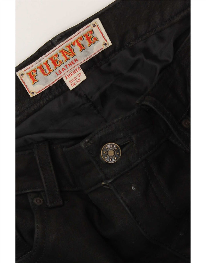 Fuente Pantalón De Cuero Hombre W37 L31 Cuero Negro