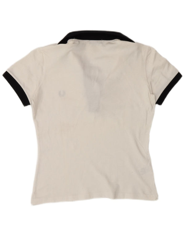 Fred Perry Polo para mujer UK 44 Grande Algodón blanco
